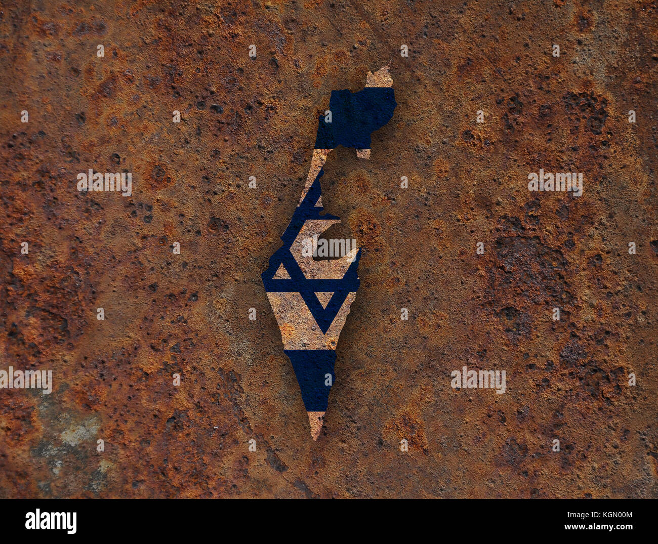 Map of israel on rusty metal hi-res stock photography and images - Alamy