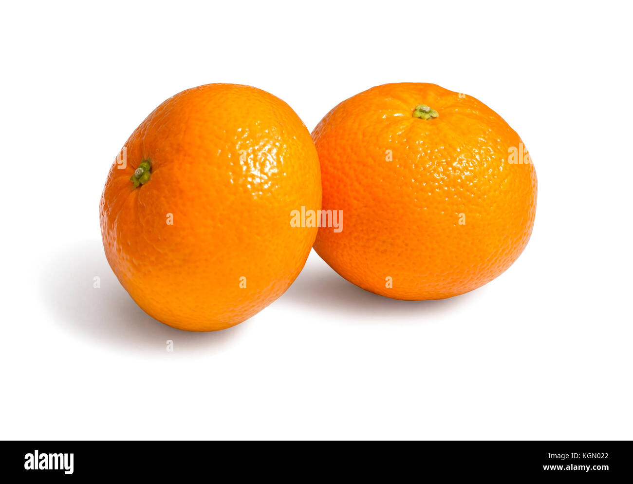 Fresh ecological clementines on a white background with clipping path