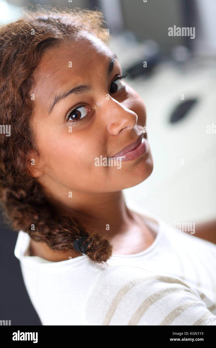 Portrait of student girl in class Stock Photo - Alamy