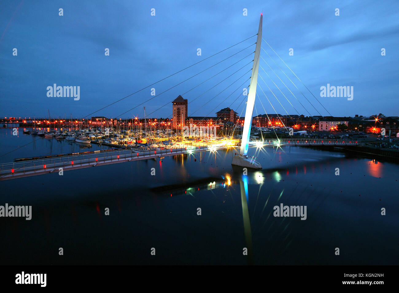 Swansea Sail Bridge, Maritime Quarter, Swansea, Wales, UK Stock Photo