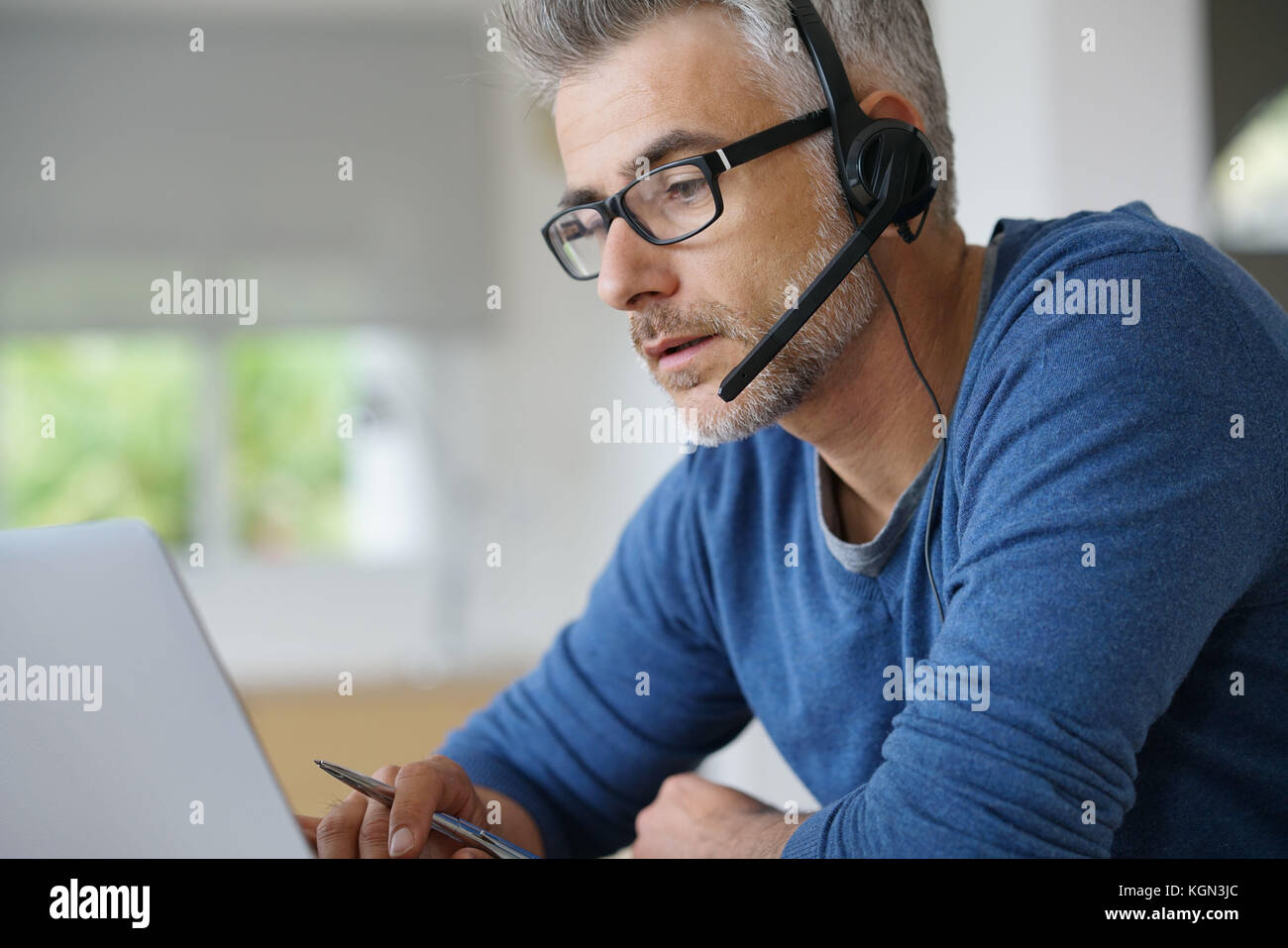 Sales representative teleworking from homeoffice Stock Photo Alamy