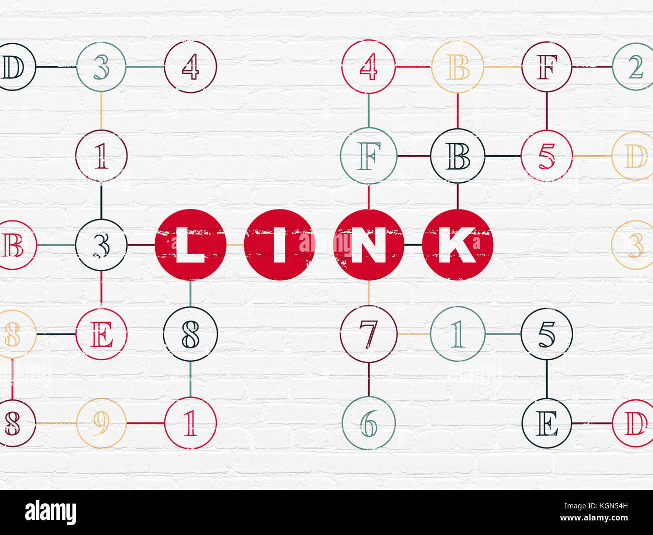 Web development concept: Link on wall background Stock Photo - Alamy