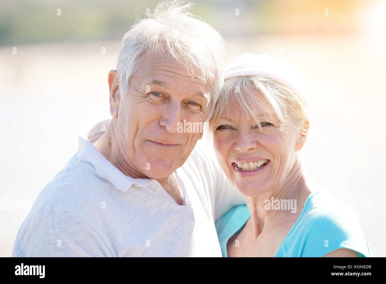 Portrait of happy senior couple in fitness outfit Stock Photo - Alamy