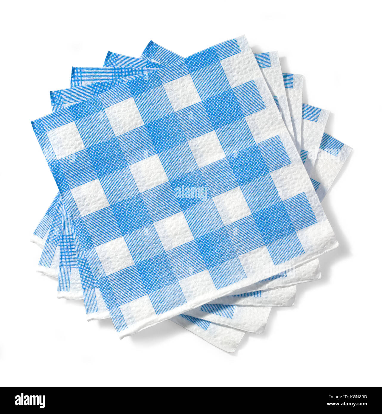 stack of white napkin in a blue cage of isolation on a white background. with clipping path Stock Photo