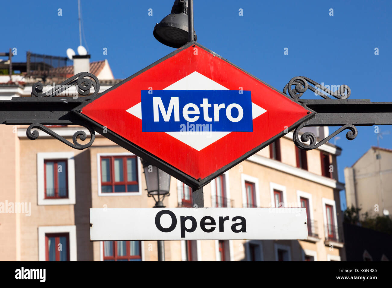Metro station sign, Opera, Madrid city centre, Spain Stock Photo - Alamy