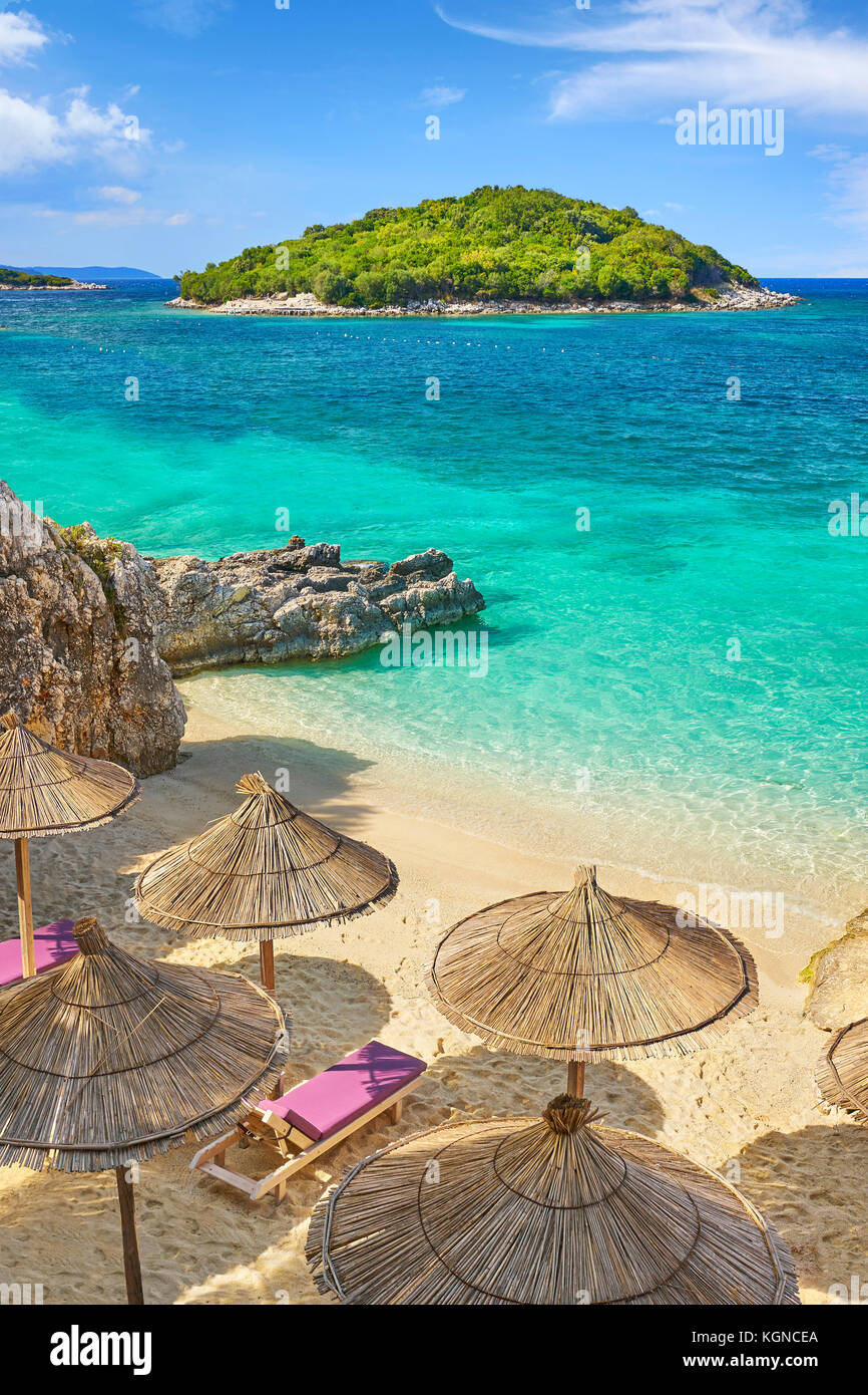 Ksamil Beach, Albanian Riviera, Albania Stock Photo