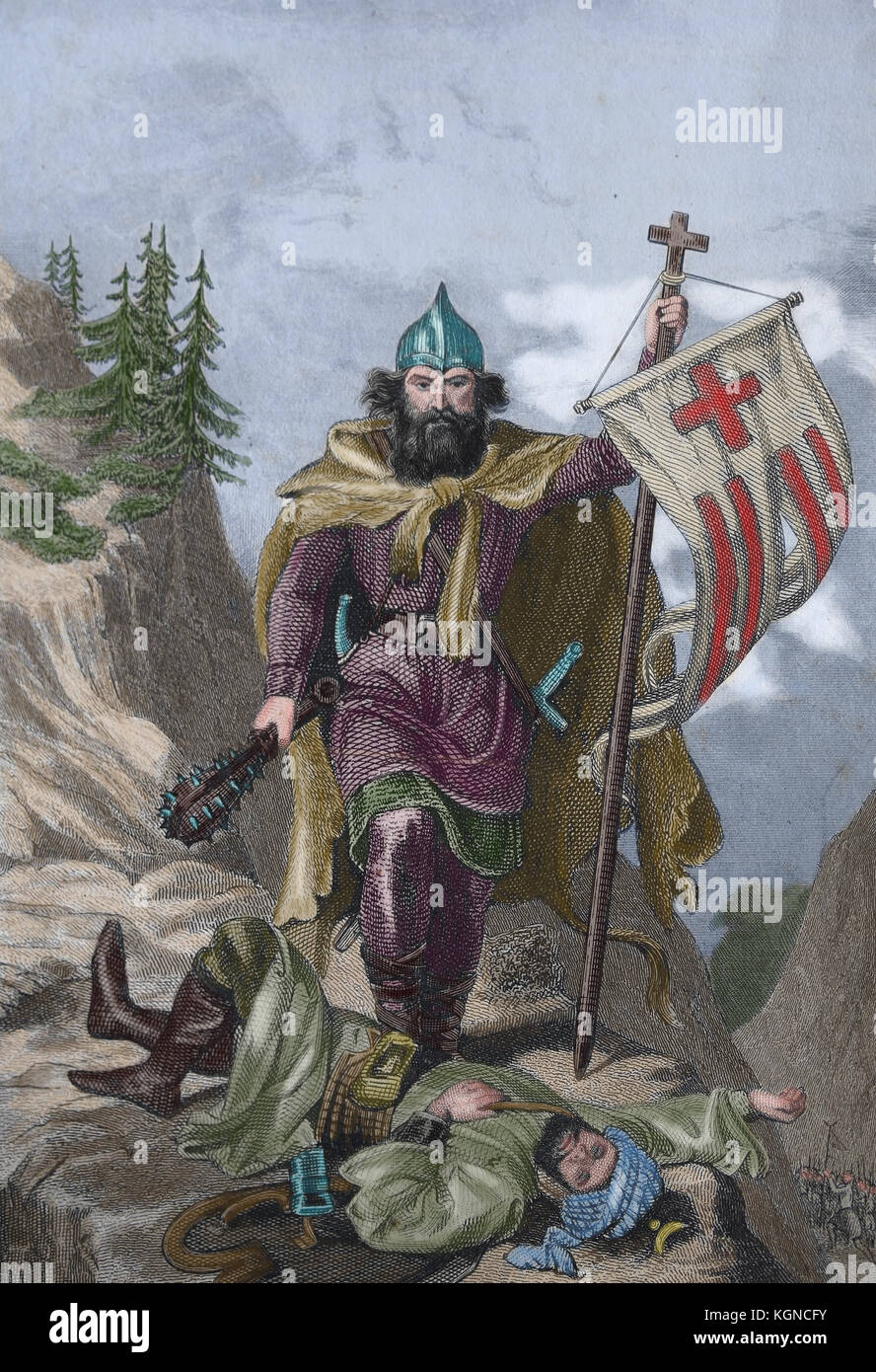 Otger Catalo. Personage of legend, conqueror of Catalonia. 8th century