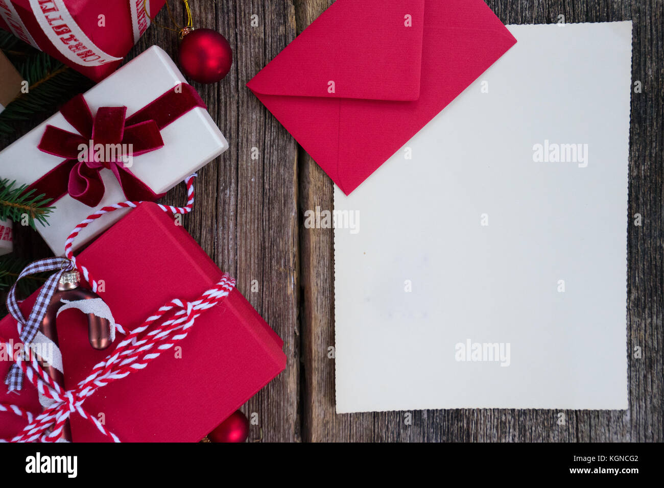 Christmas gift giving and shopping list concept christmas presents in