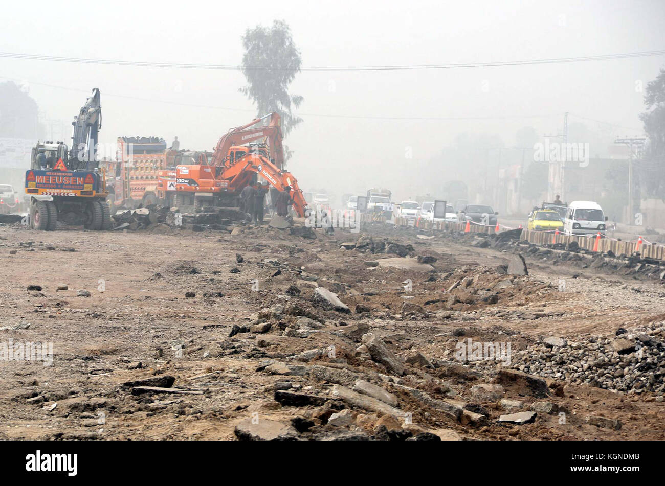 Construction Of Route For Peshawar Sustainable Bus Rapid Transit Stock Photo Alamy