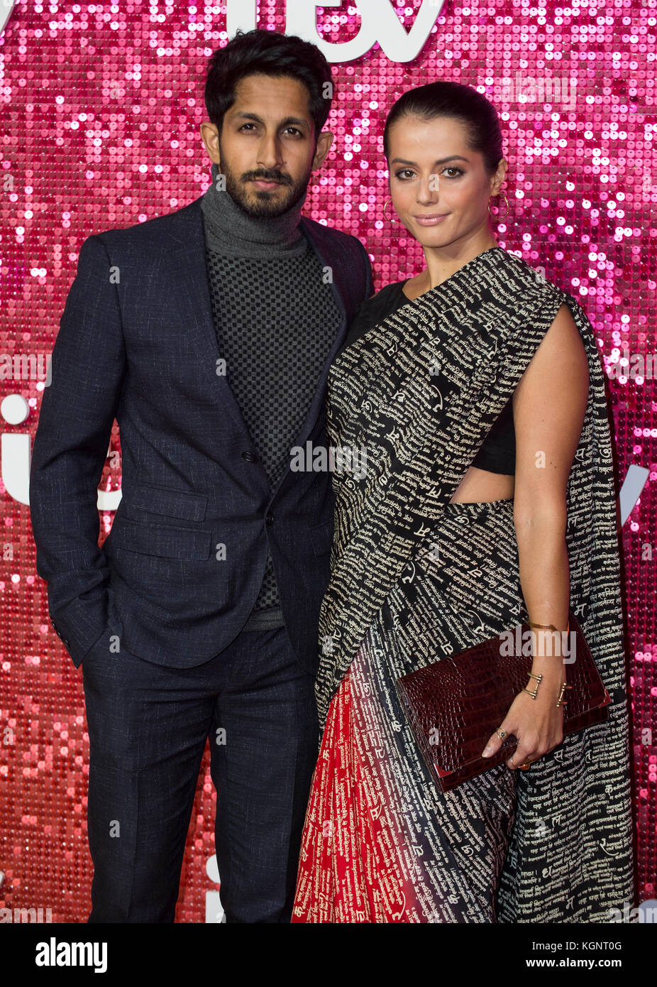 London, UK. Sagar Radia (L) and Amrita Acharia at the ITV Gala held at