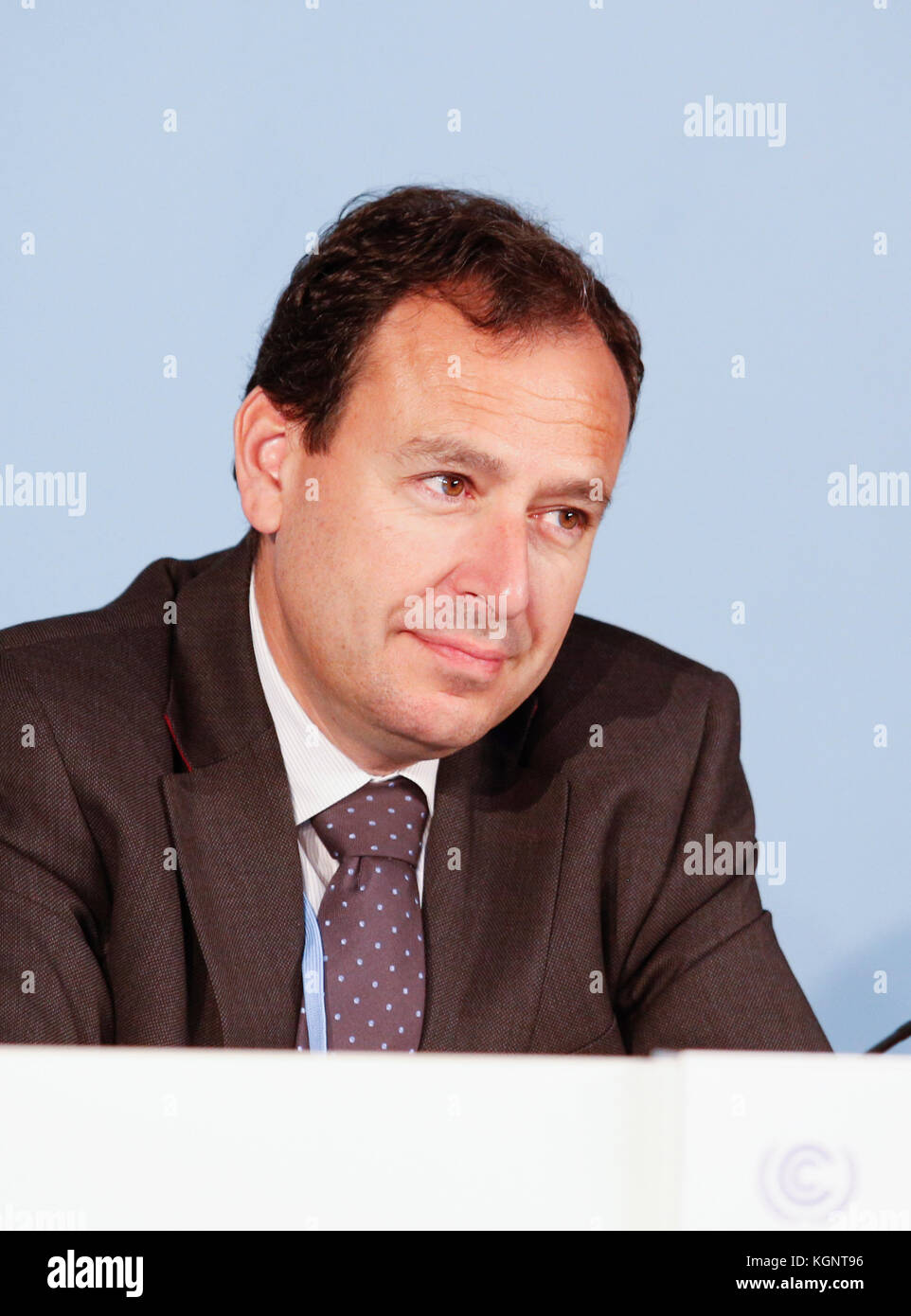 Bonn, Germany. 10th Nov, 2017. Augustin Delgado at the COP23 Fiji conference in Bonn, Germany on the 10th of November 2017. COP23 if organized by UN Framework Convention for Climate Change. Fiji holds presidency over this meeting in Bonn. Credit: Dominika Zarzycka/Alamy Live News Stock Photo