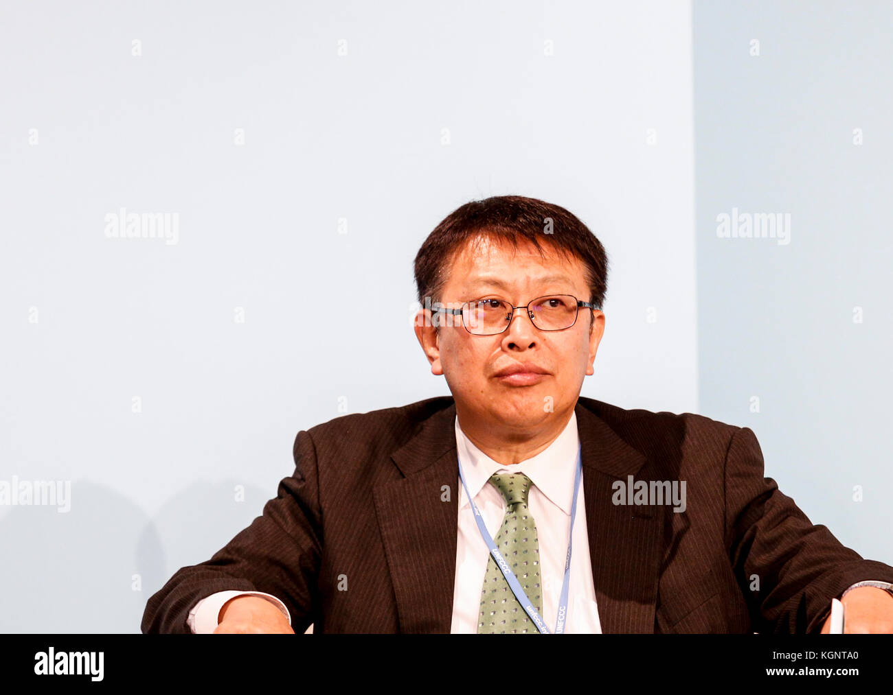 Bonn, Germany. 10th Nov, 2017. Masamichi Saigo at the COP23 Fiji conference in Bonn, Germany on the 10th of November 2017. COP23 if organized by UN Framework Convention for Climate Change. Fiji holds presidency over this meeting in Bonn. Credit: Dominika Zarzycka/Alamy Live News Stock Photo