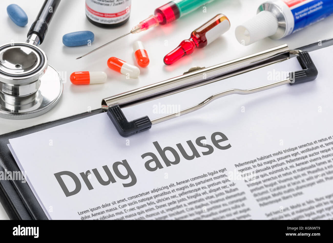 the-text-drug-abuse-written-on-a-clipboard-stock-photo-alamy