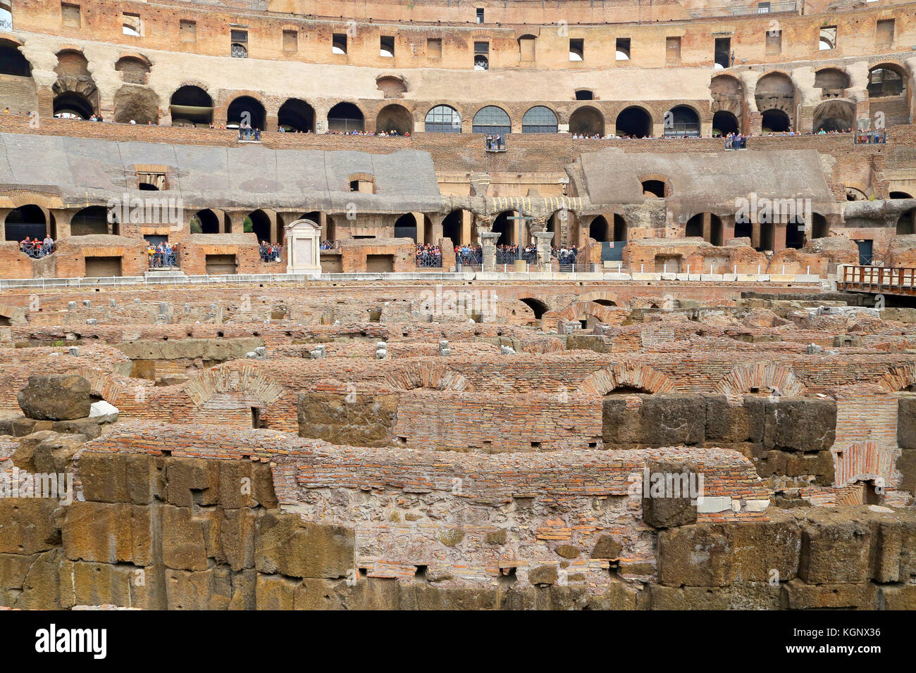 ROMA, ITALY - 01 OCTOBER 2017: Colosseum, Coliseum or Coloseo, Flavian Amphitheatre largest ever built symbol of ancient Roma city in Roman Empire. Stock Photo