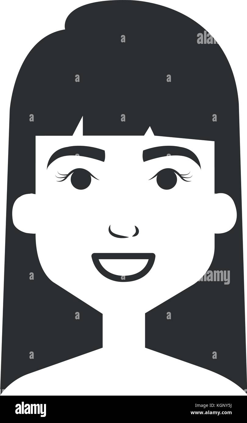 beautiful woman head avatar character vector illustration design Stock ...