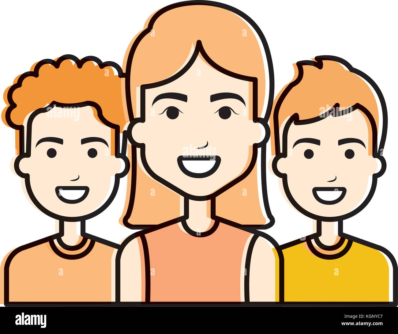 group of persons avatars characters vector illustration design Stock ...