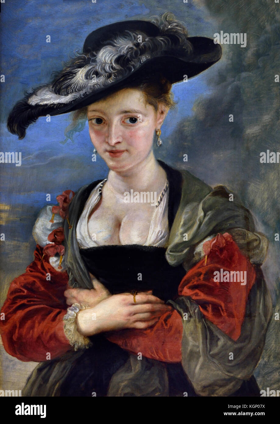 Portrait of Susanna Lunden ('Le Chapeau de Paille') (meaning The Straw Hat)  1622-5 Peter Paul Rubens (1577–1640) Painter in the Flemish Baroque  tradition .Antwerp, Antwerpen, Belgium, ( Susanna Fourment, third daughter  of