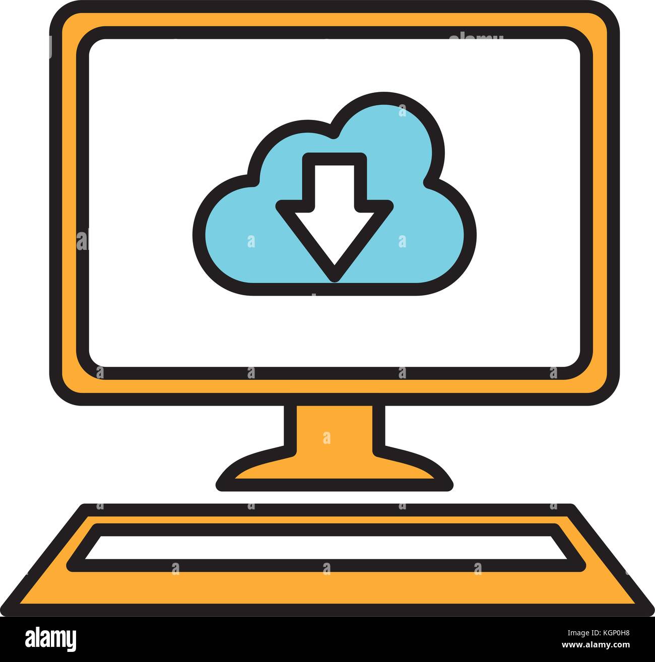 desktop computer with cloud computing vector illustration design Stock ...