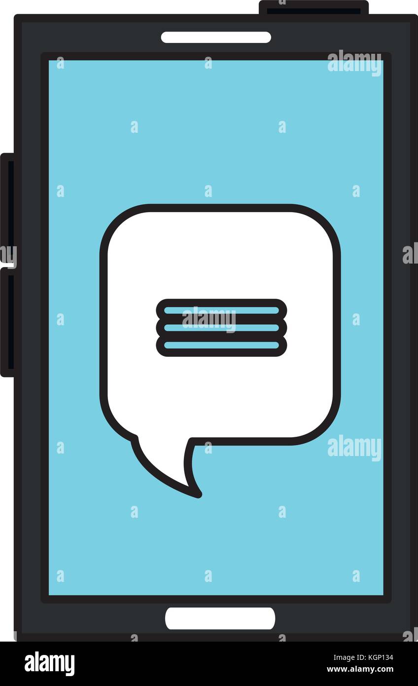 smartphone device with speech bubbles vector illustration design Stock ...