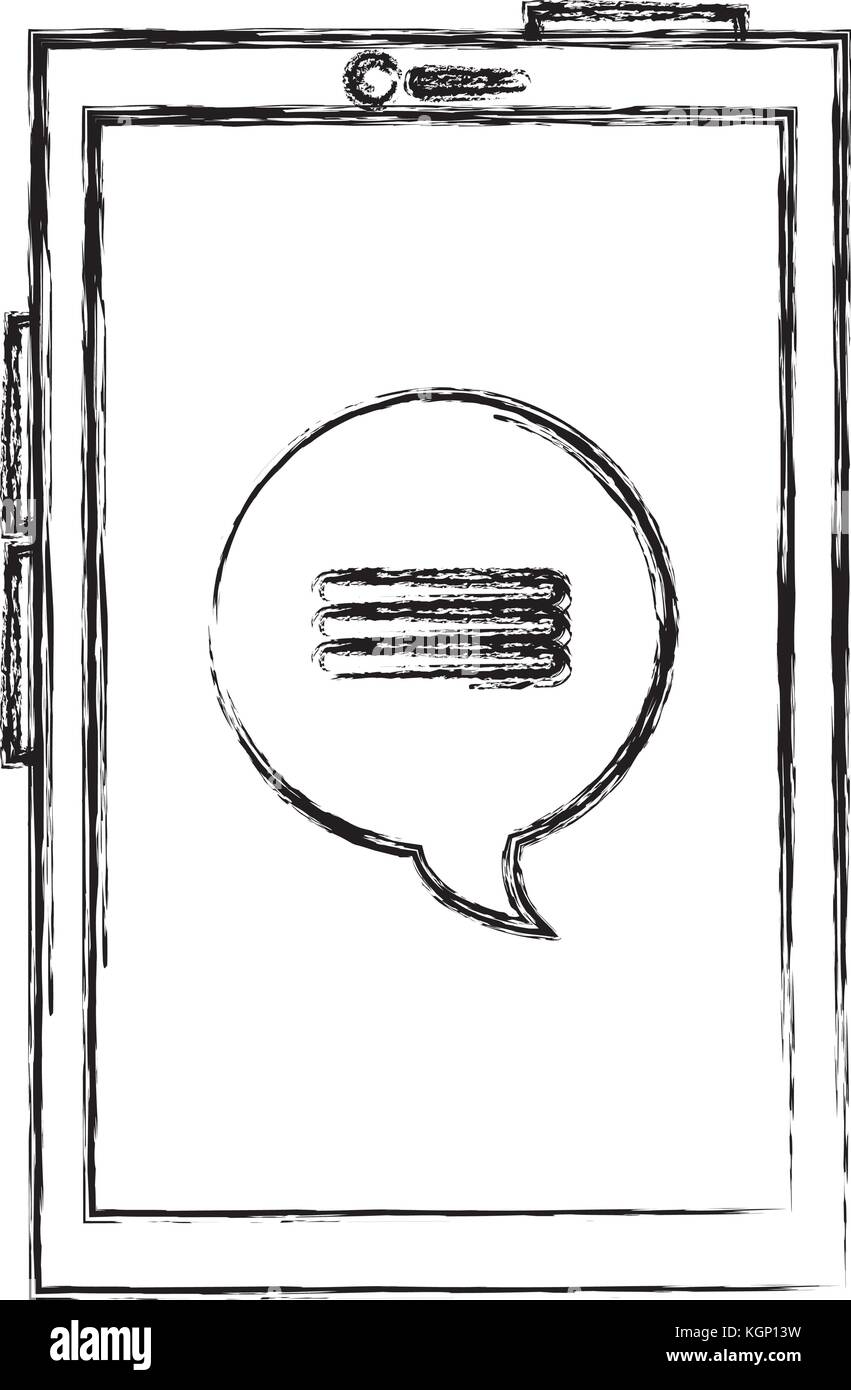 smartphone device with speech bubbles vector illustration design Stock ...