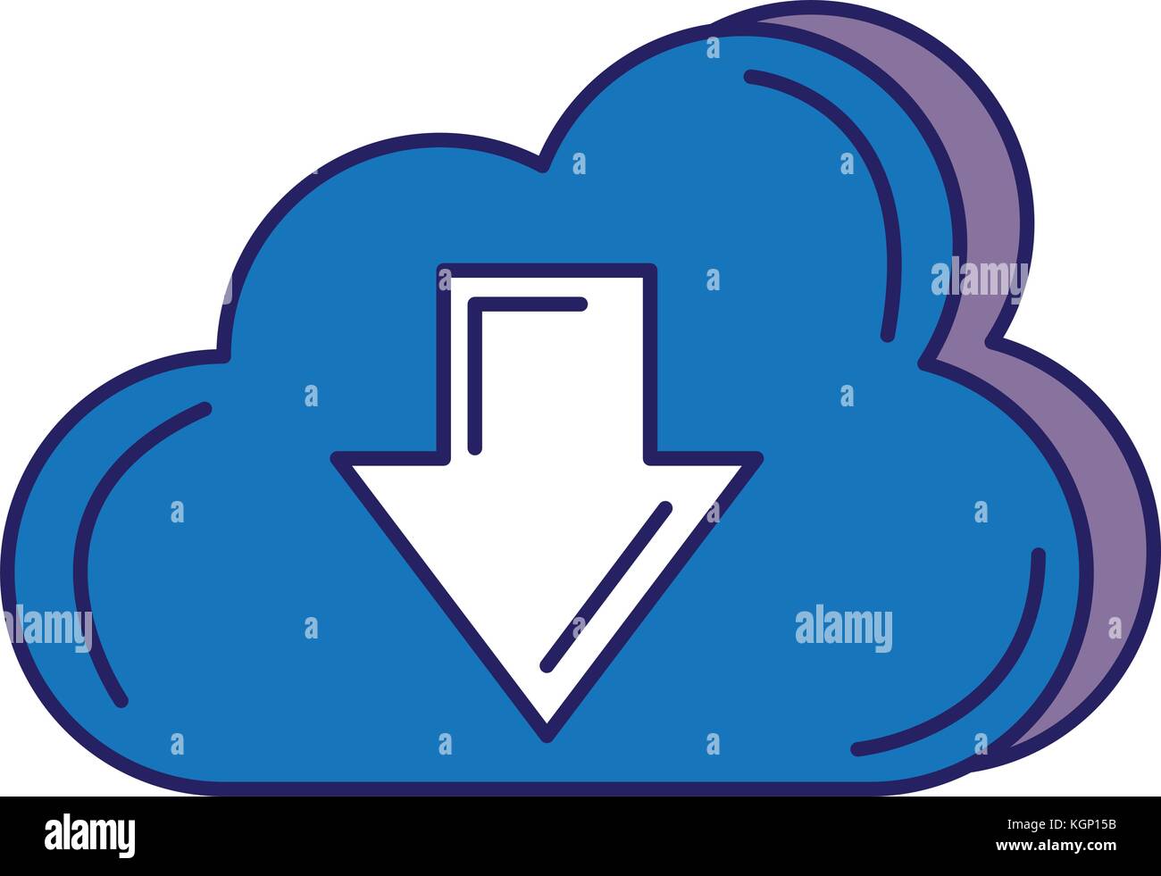 cloud computing with arrow down vector illustration design Stock Vector ...