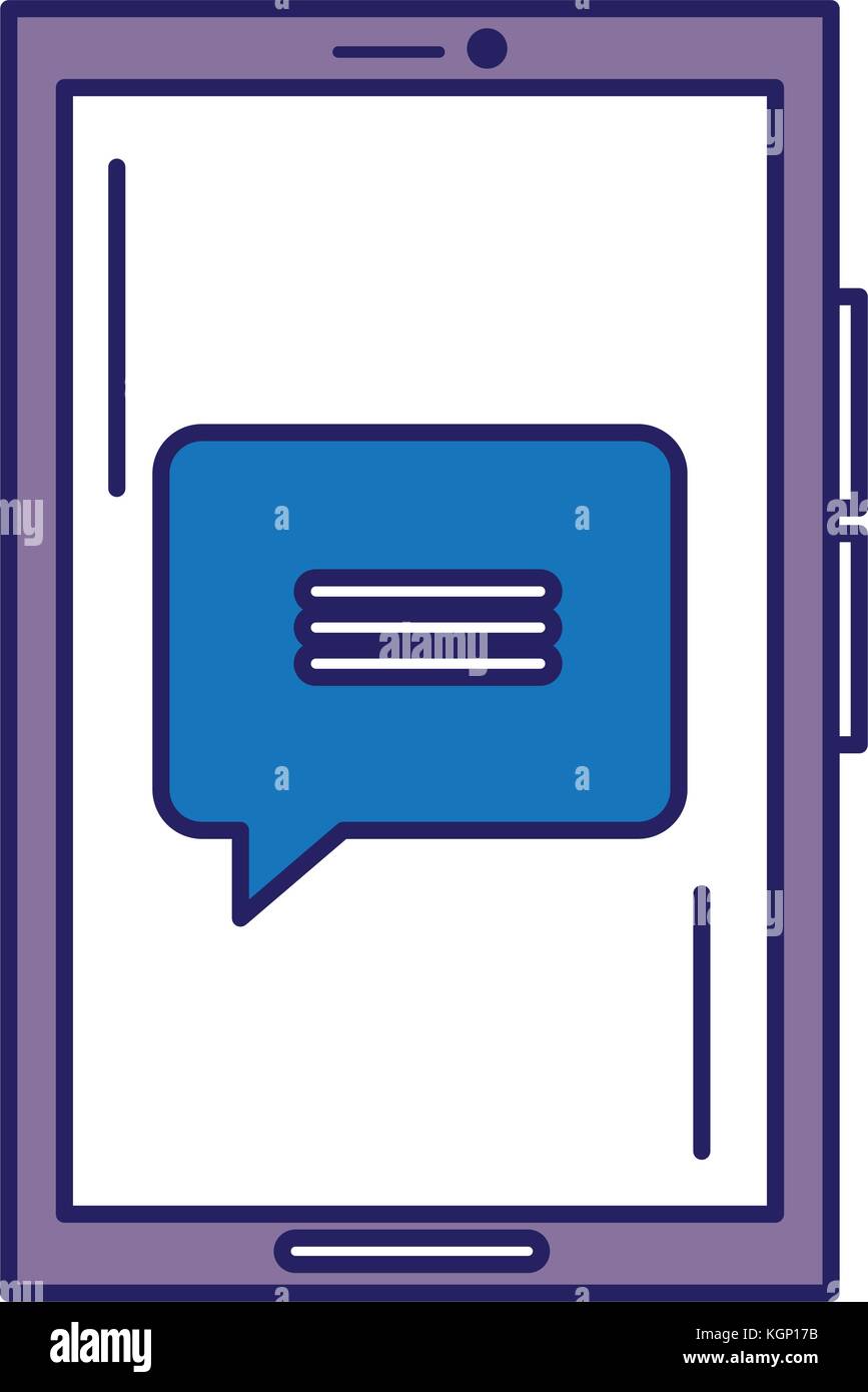 smartphone device with speech bubbles vector illustration design Stock ...