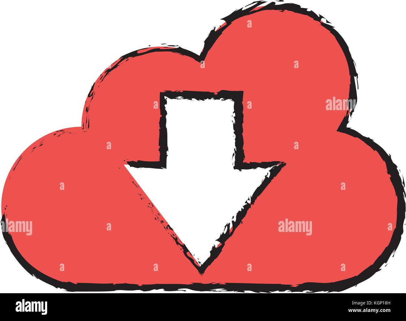 cloud computing with arrow down vector illustration design Stock Vector ...