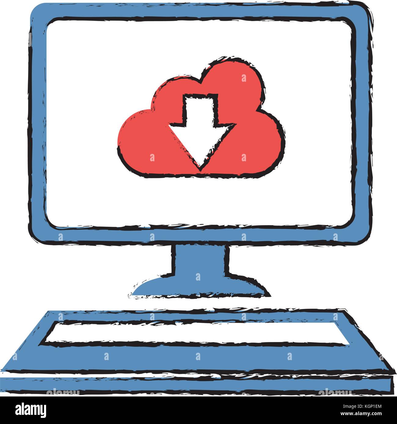 desktop computer with cloud computing vector illustration design Stock ...