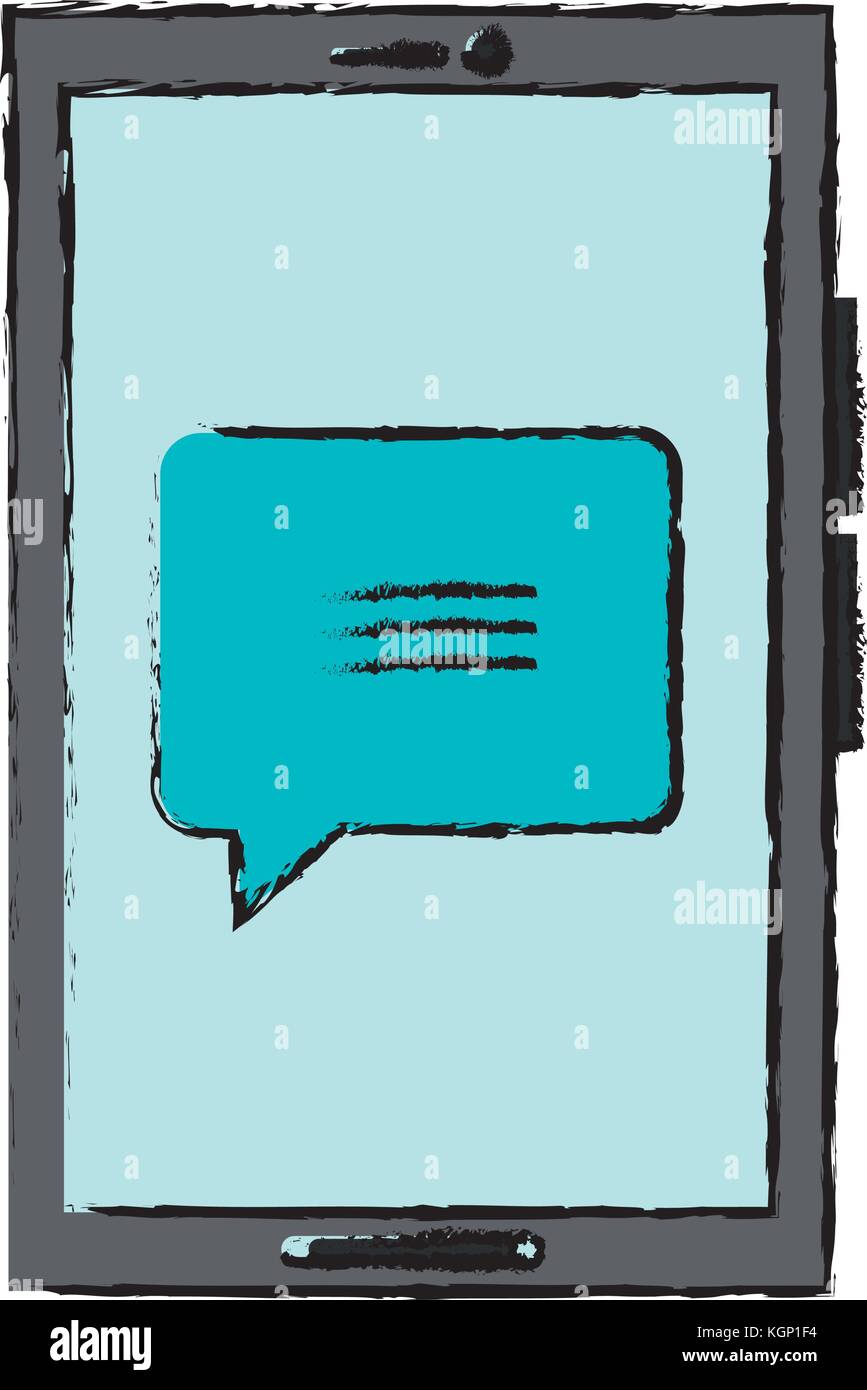 smartphone device with speech bubbles vector illustration design Stock ...