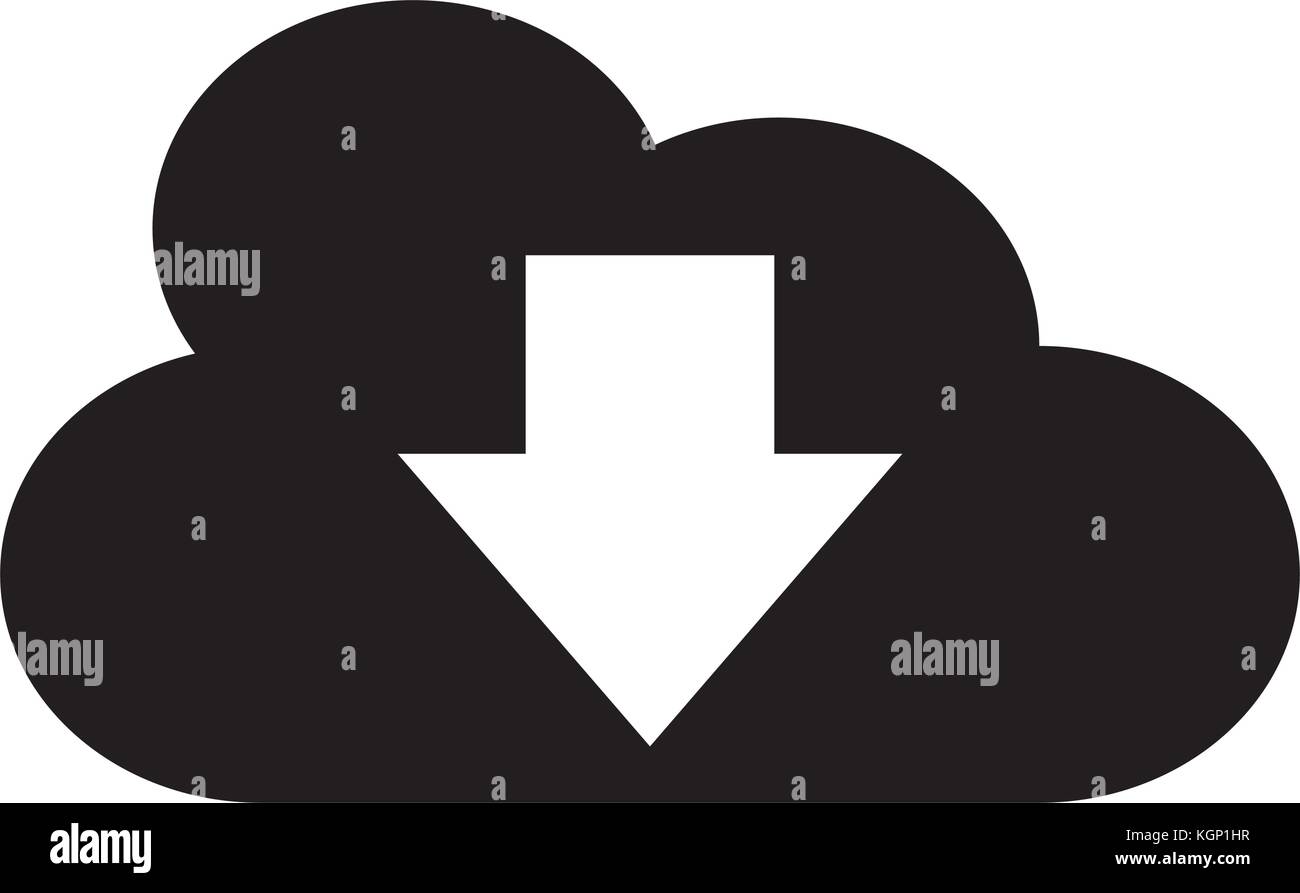 cloud computing with arrow down vector illustration design Stock Vector ...