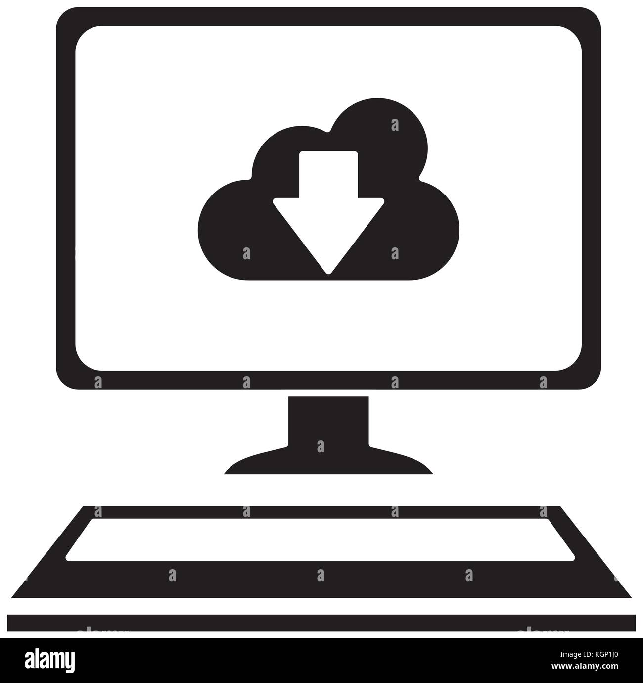desktop computer with cloud computing vector illustration design Stock ...