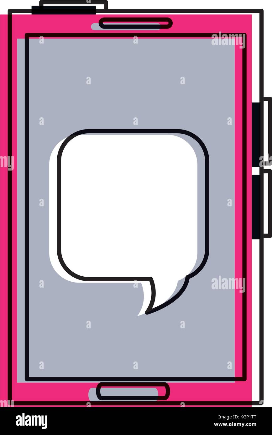 smartphone device with speech bubbles vector illustration design Stock ...