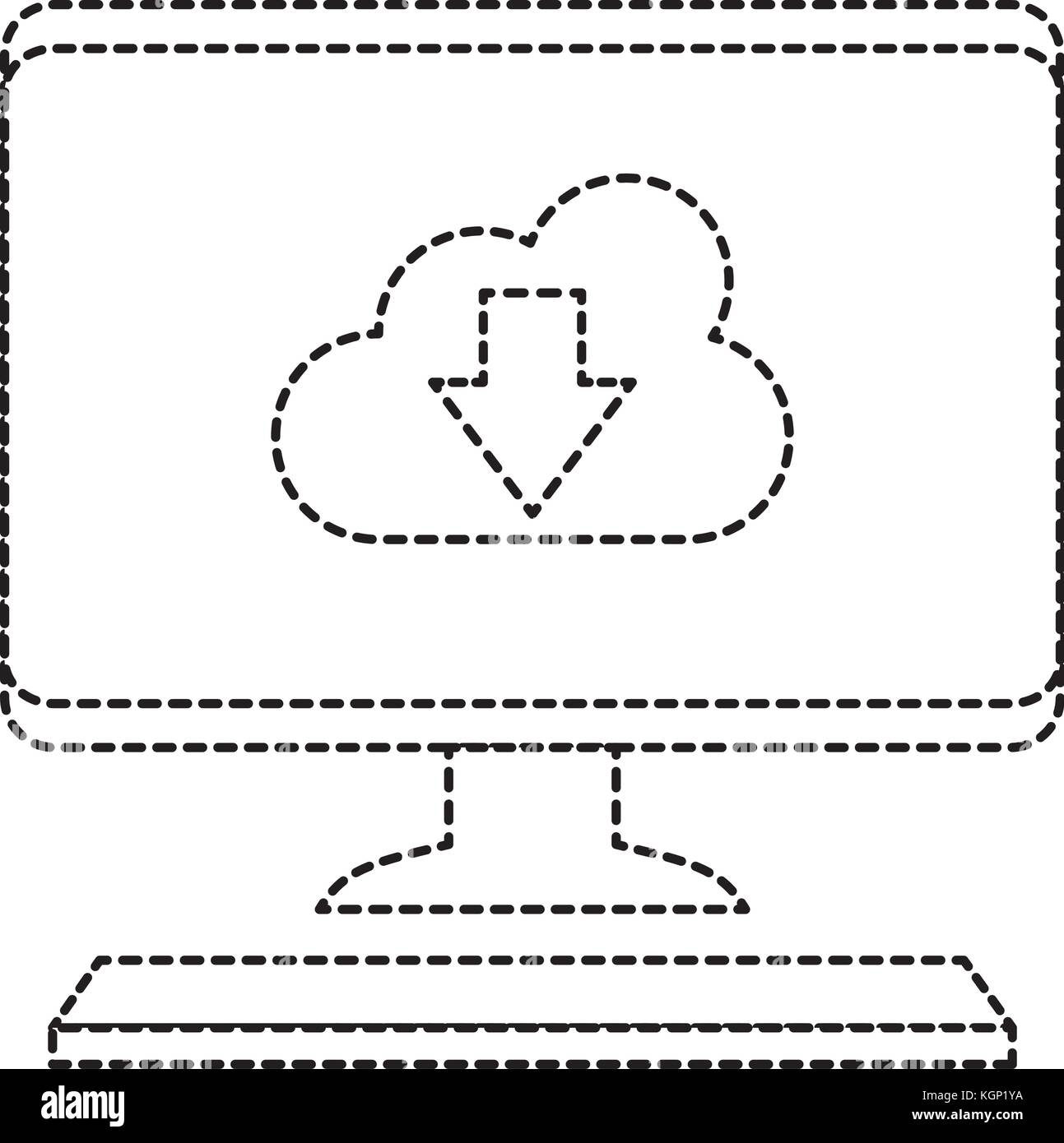 desktop computer with cloud computing vector illustration design Stock ...