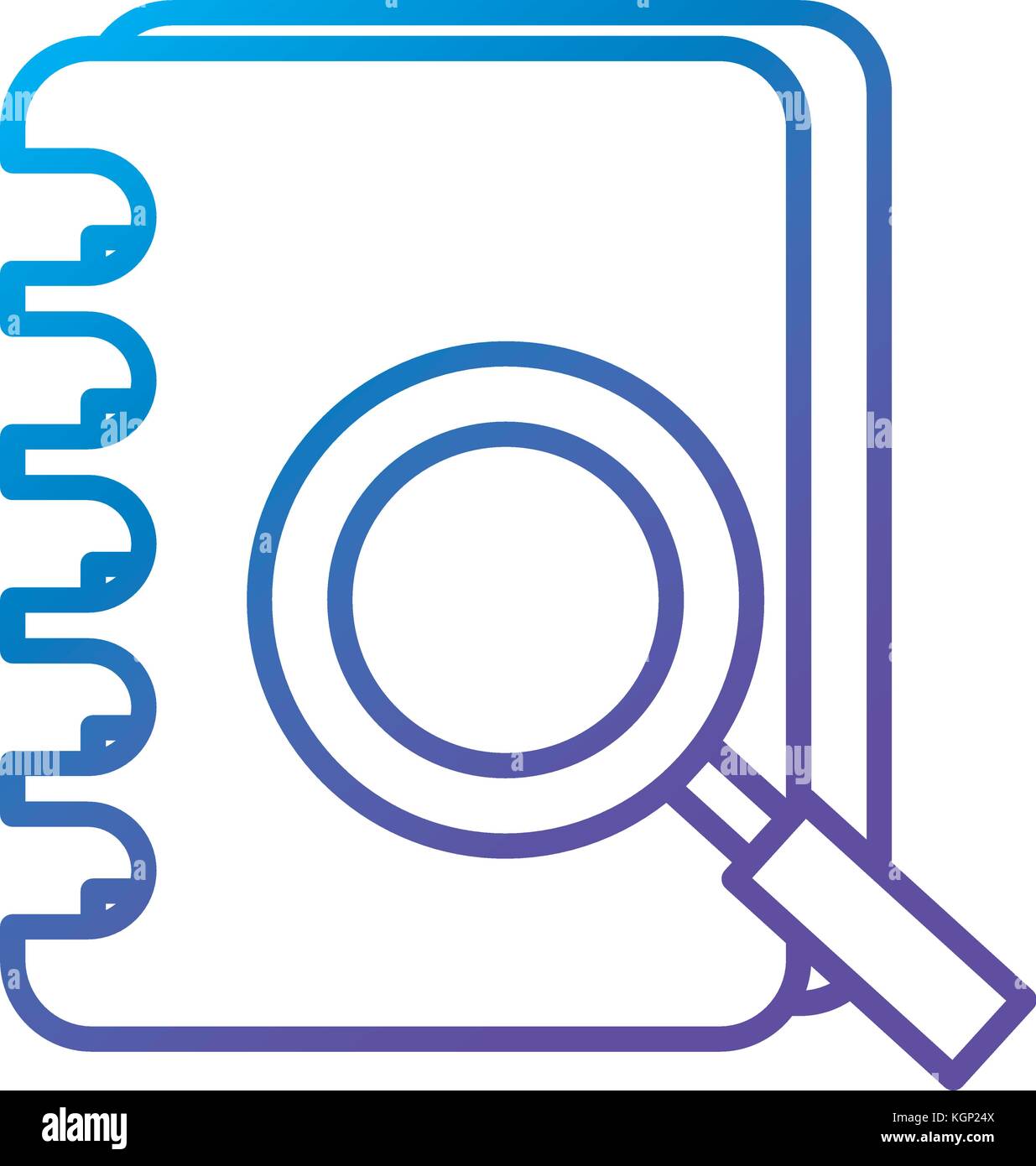 notebook with magnifying glass vector illustration design Stock Vector ...