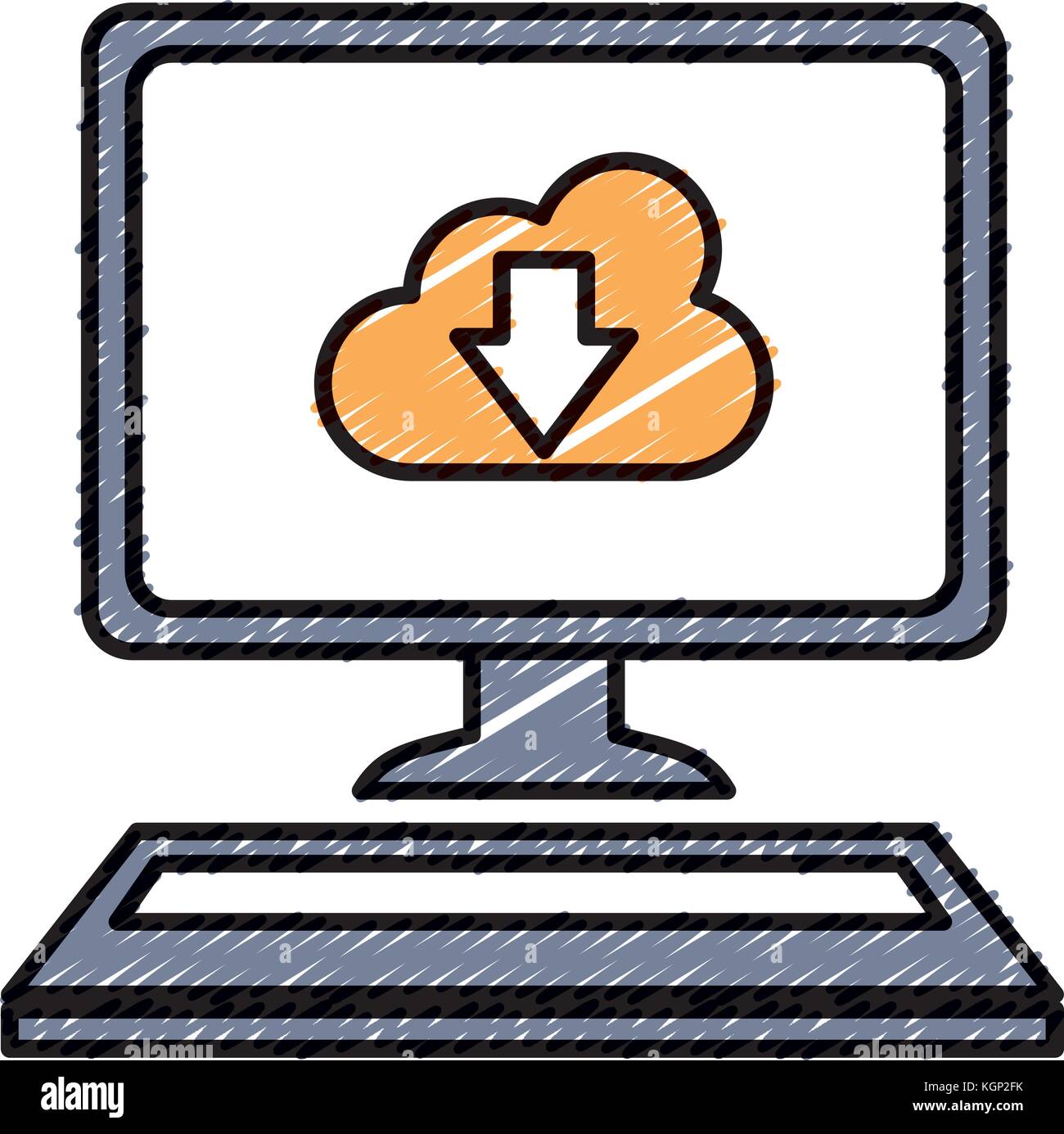 desktop computer with cloud computing vector illustration design Stock ...