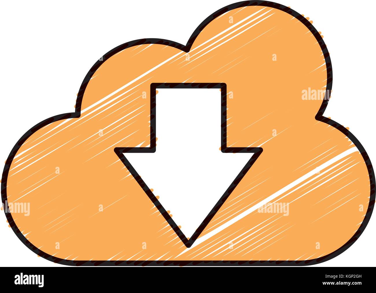 cloud computing with arrow down vector illustration design Stock Vector ...