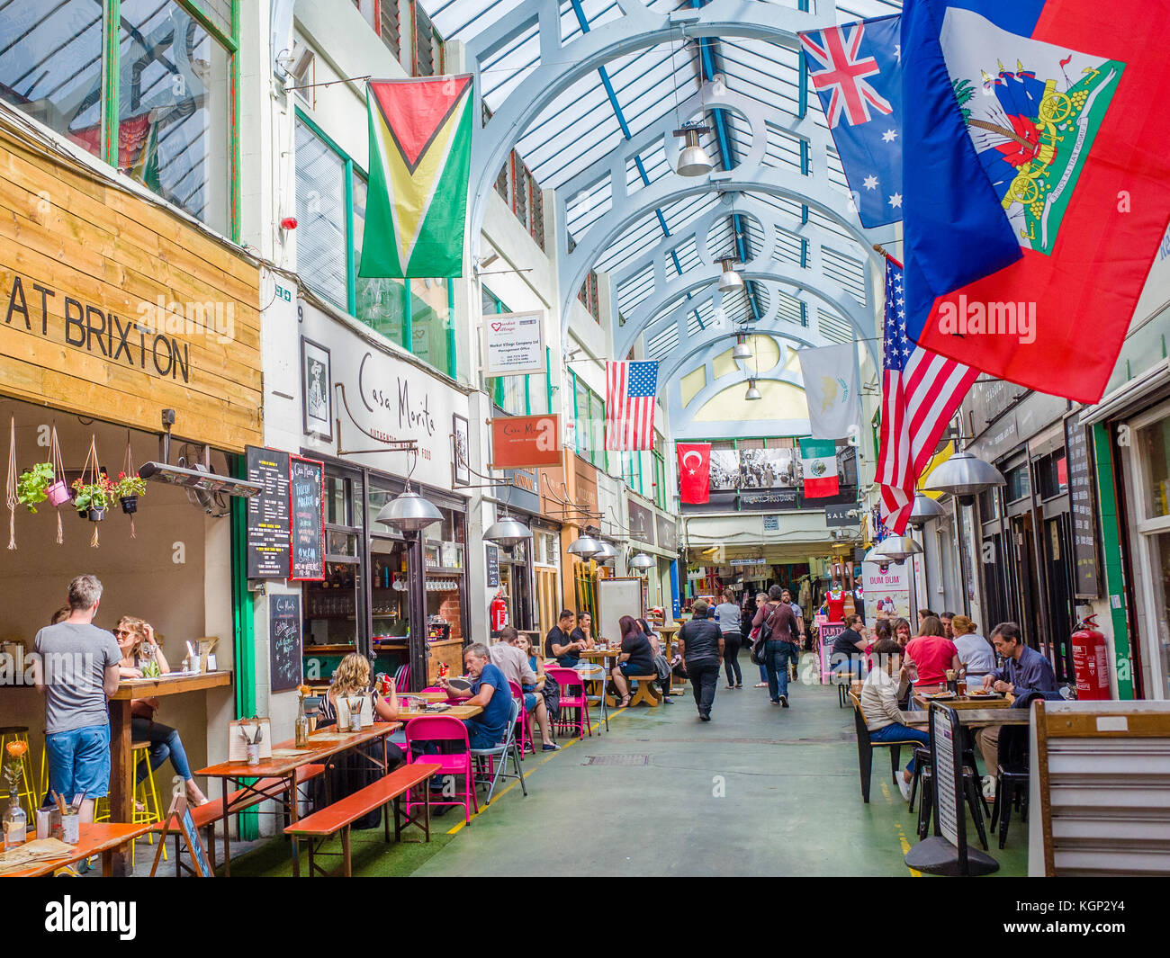 Brixton Market Row in Brixton-  one of the most vibrant and multicultural parts London Stock Photo