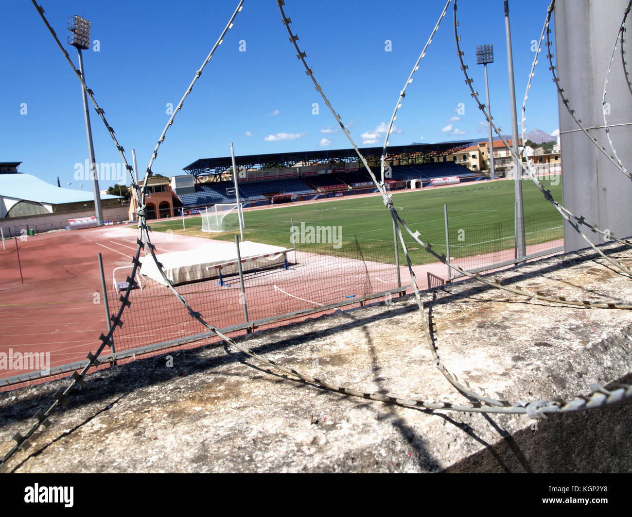 AO Kerkyra football and athletics stadium, Corfu, Greece Stock Photo - Alamy