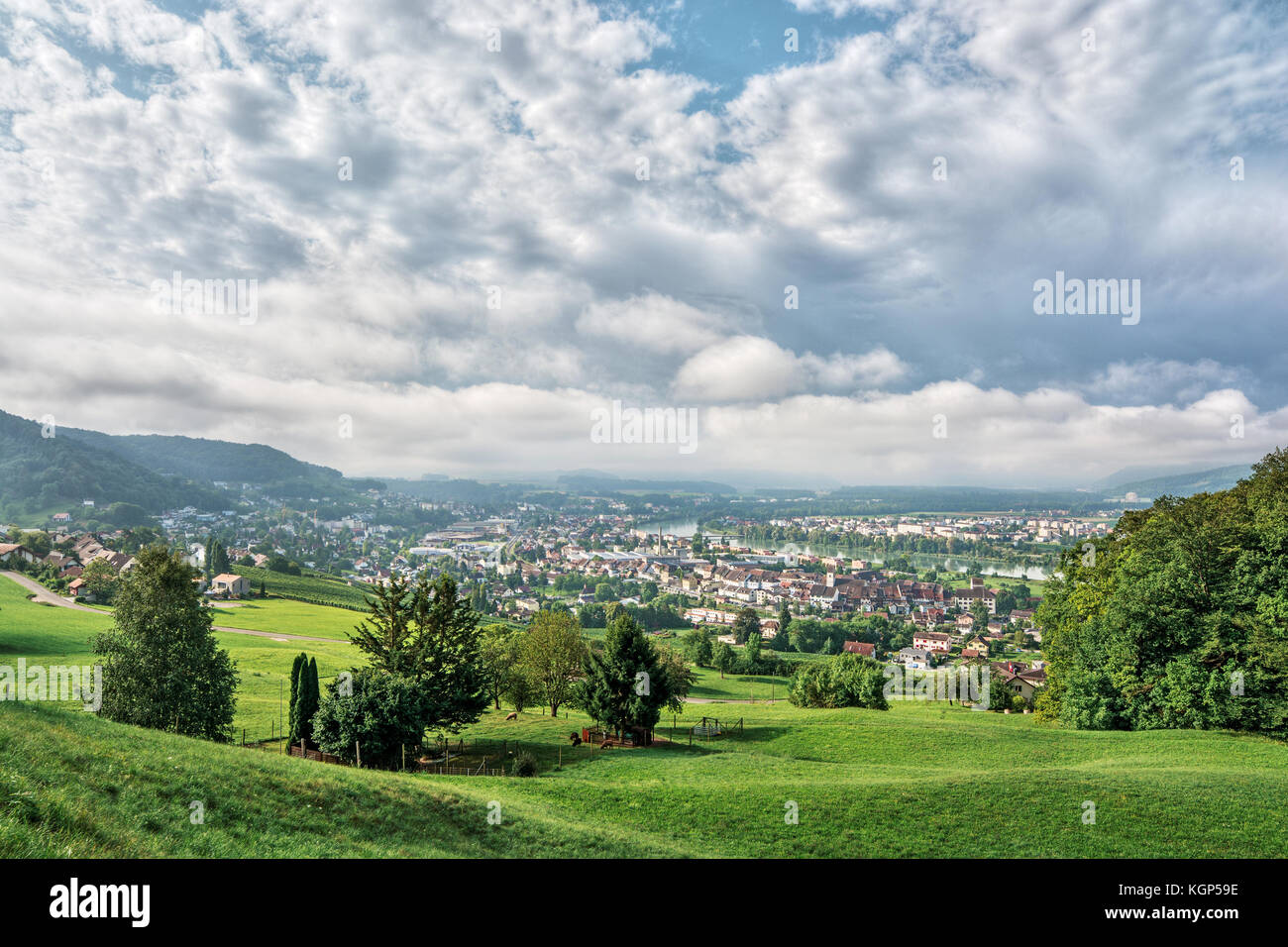 Cityscape of Klingnau (Switzerland) Stock Photo
