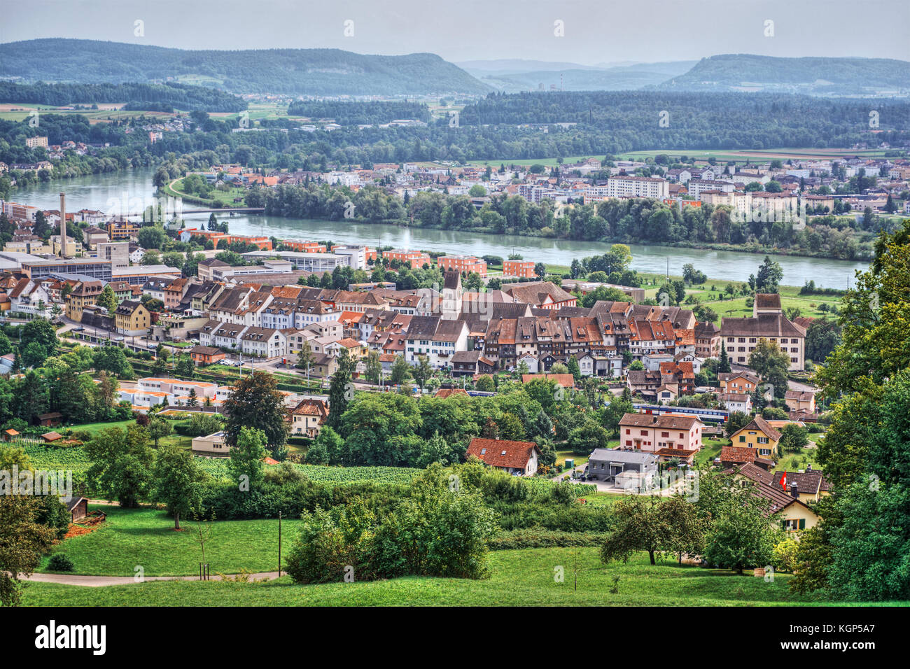 Cityscape of Klingnau (Switzerland) Stock Photo