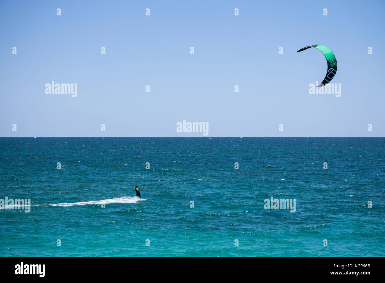 Kite surfing on Dania Beach in South Florida Stock Photo