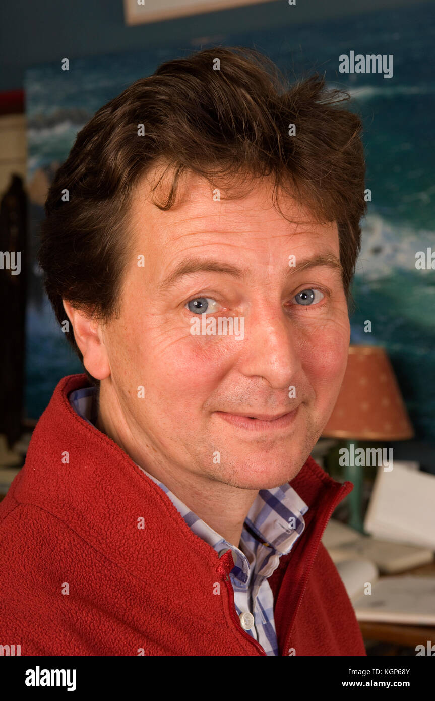 Artist Andrew Stock in his Somerset studio. Stock Photo