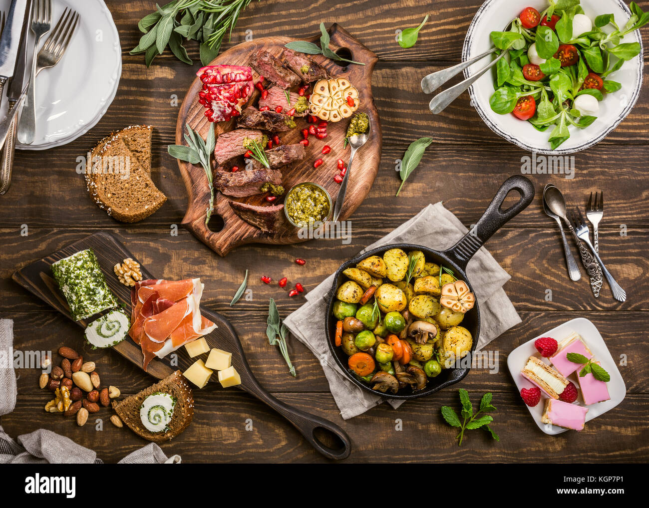 Delicious dinner table Stock Photo Alamy