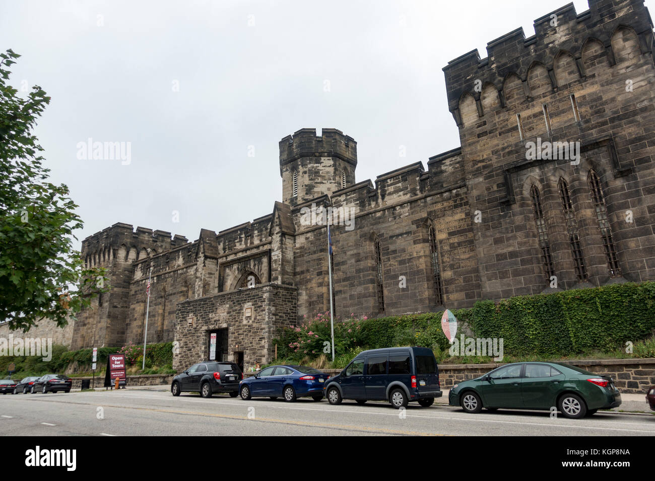 The main entrance to the Eastern State Penitentiary Historic Site on Fairmount Ave, Philadelphia