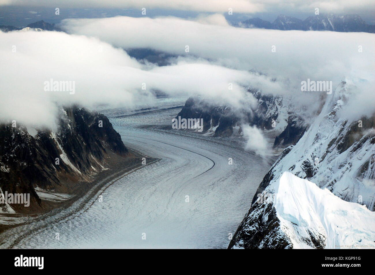 The awe inspiring Ruth Glacier, Denali National Park, AK Stock Photo