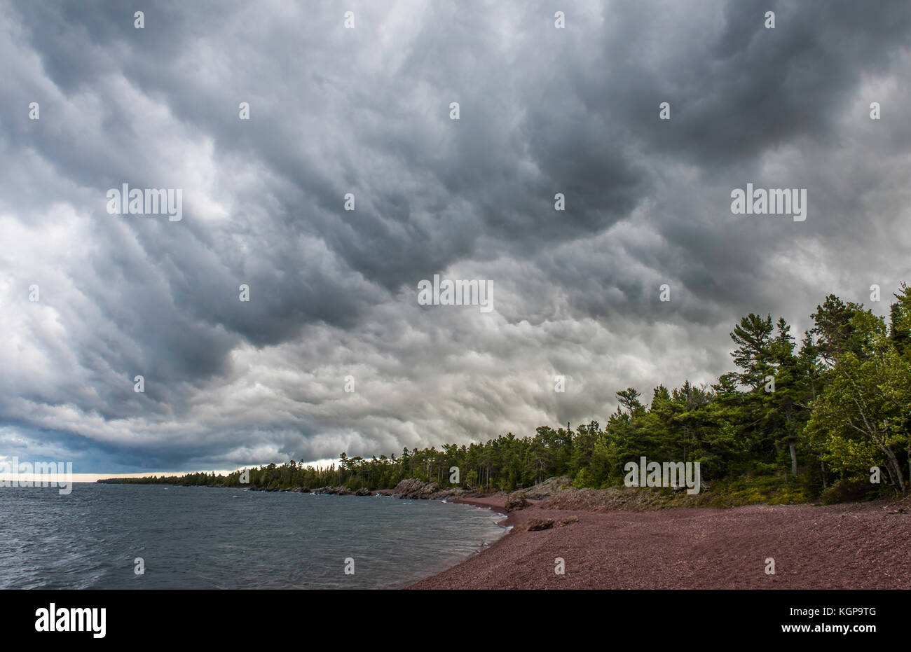 Storm clouds over Lake Superior, Keweenaw Peninsula, Michigan USA by Bruce Montagne/Dembinsky Photo Assoc Stock Photo