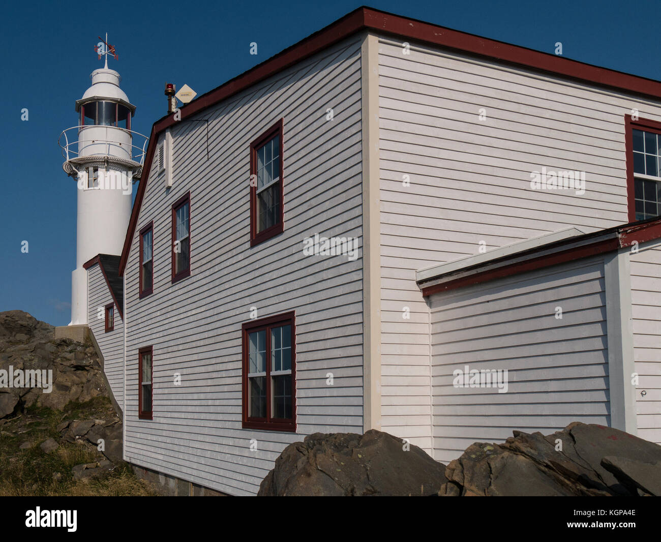 Lobster Cove Head Lighthouse, Rocky Harbour, Newfoundland, Canada Stock