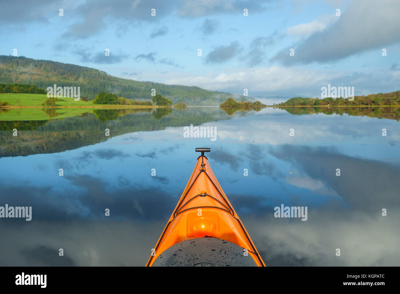 Kayaking on Loch Ken, Dumfries & Galloway, Scotland Stock Photo