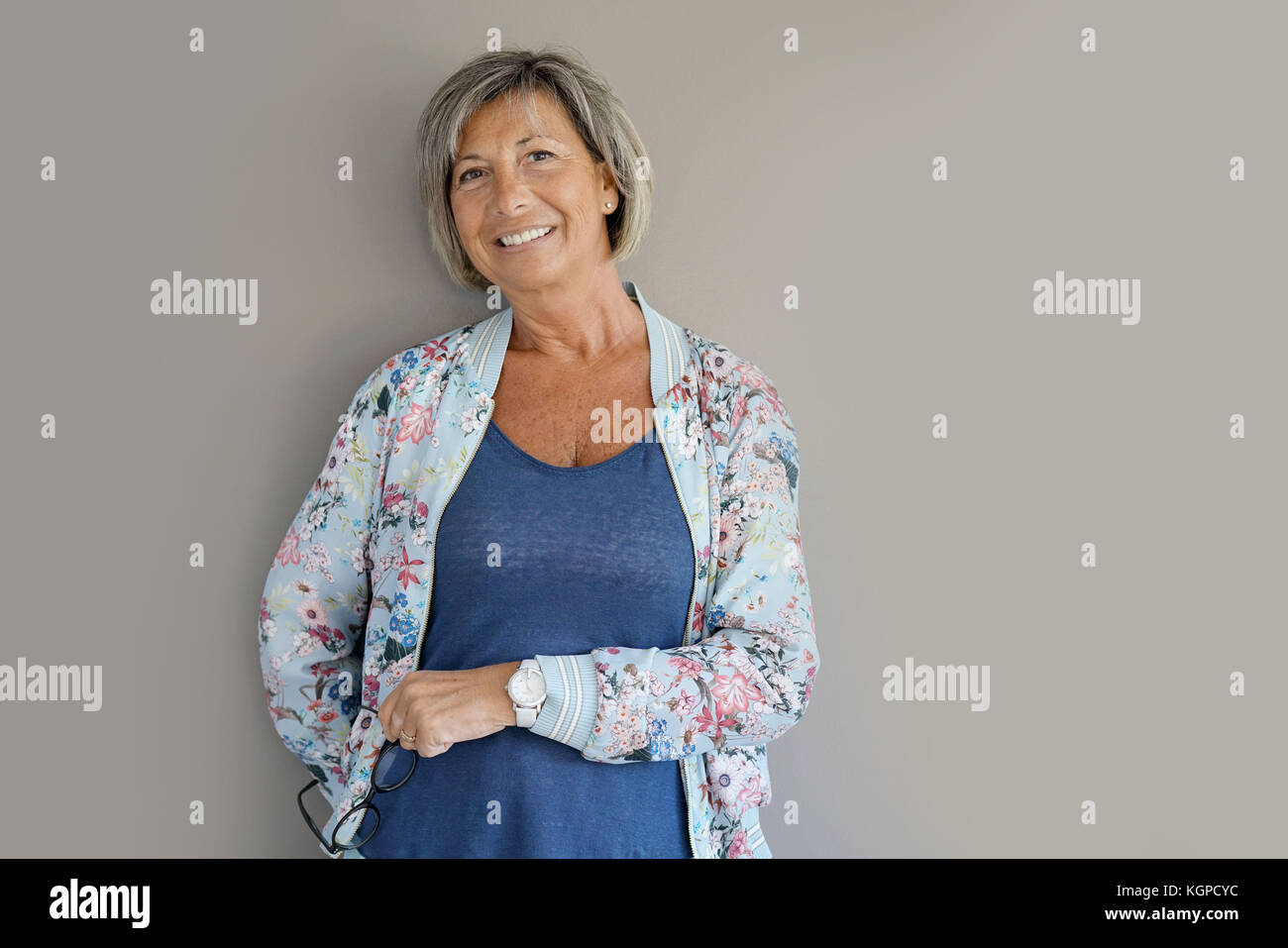 Trendy mature woman hi-res stock photography and images - Alamy