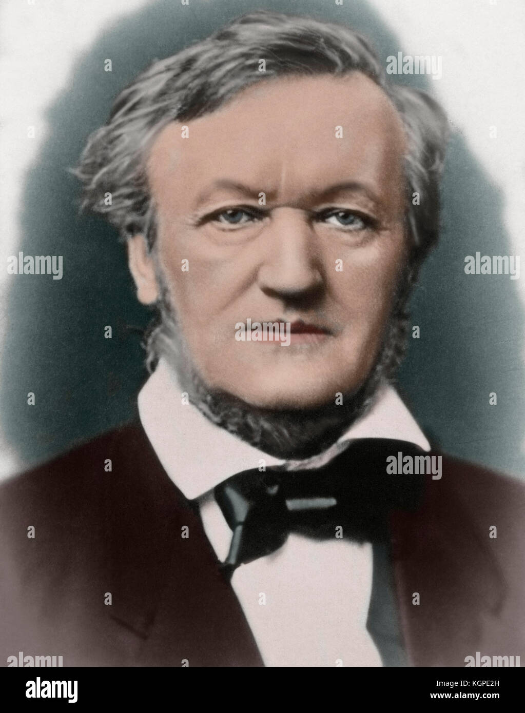Richard Wagner (1813-1883).  German composer. Portrait. Photography. Colored. Stock Photo